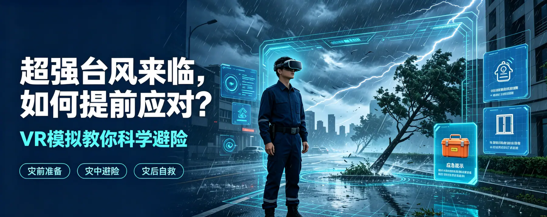 VR超强台风应急避险实训解决方案｜沉浸式极端天气防灾演练案例